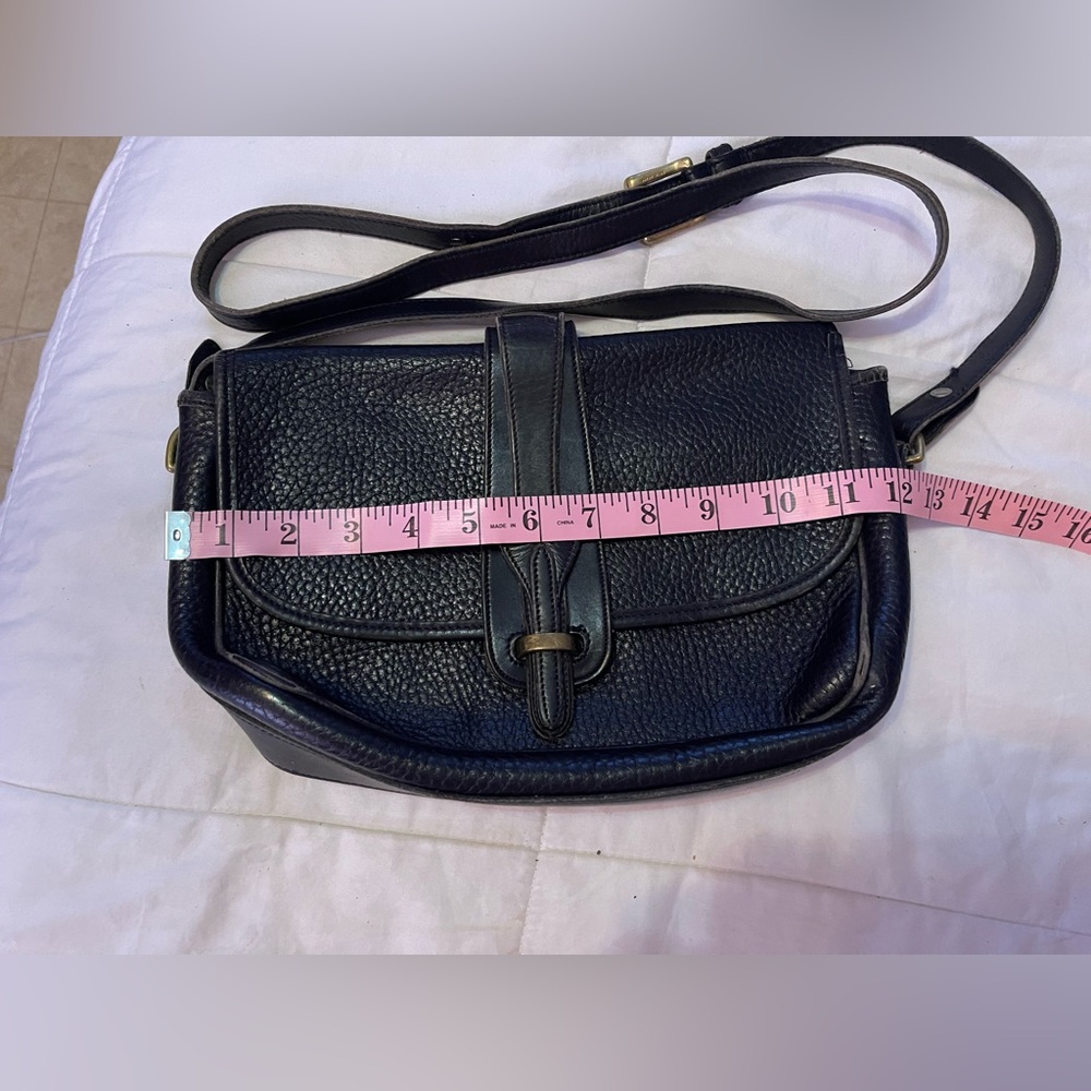 DOONEY & BOURKE Vintage Gianni Valanti Black Pebble Leather Crossbody/Saddle Bag - Picture 7 of 11
